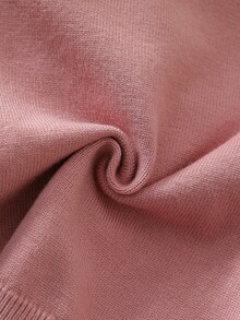 SHEIN 6 Months - 3 Years Baby Girl Bean Paste Color Round Neck Perforated Knit Cardigan With 3D Bow Decor Long Sleeve Jacket And Ruffle Hem Knit Wide Leg Pants 2 Pieces Set Infant Toddler Casual Spring Autumn Knit Outfit - Pink - View 8
