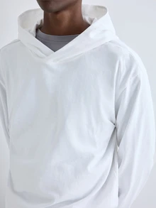 Merionis Men's Casual Solid Color Hoodie, High-Quality Store Style - White - View 8
