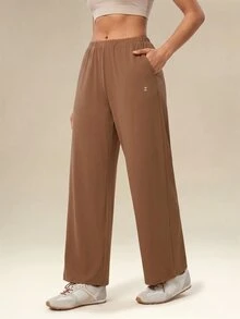 OutZeal Women Sports Pants Casual Studio Work Natural Soft Elastic Waist Straight Leg Pants - Brown - View 6