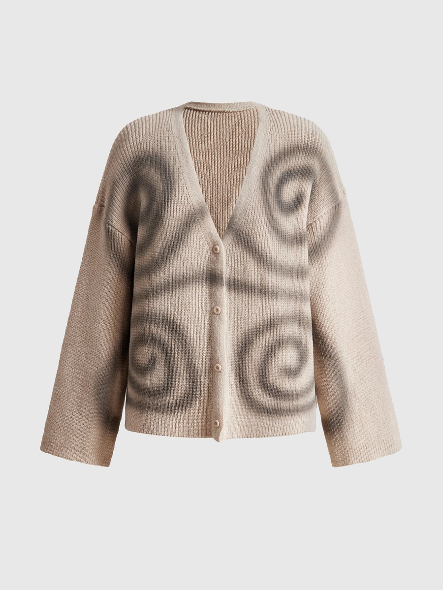 ROMWE Autumn/Winter Casual Streetwear Y2K Oversized Abstract Dazzle Spray Print Long Sleeve Cardigan - Apricot - View 1