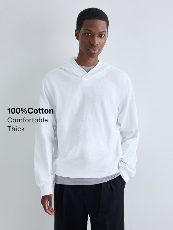Merionis Hoodie Kasual Pria Warna Polos, Gaya Toko Berkualitas Tinggi