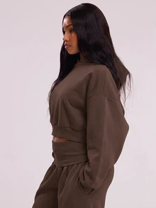 MUSERA Sweatshirt & Hoodie Wanita - Coffee Brown - View 2