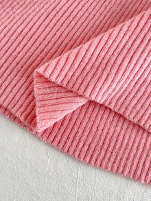 SHEIN Vintaside Kids 女童針織毛衣洋裝，幼兒秋冬新款，可愛活潑，展現充滿活力偶像風個性，面料柔軟舒適，適合秋冬穿著，耐穿耐穿，適用於居家、旅行、玩耍、商務及各種節日派對等場合 - 粉色 - 查看 6
