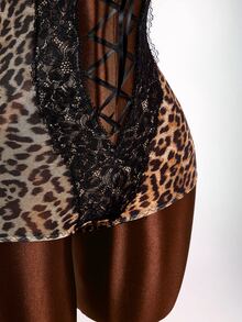 Amplova Women's Sexy Mini Lace Jumpsuit - Brown - View 9