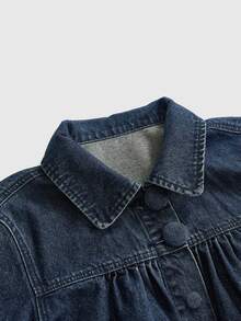 ROMWE Vintage Distressed Y2K Retro Style Women's Denim Jacket And Coat - Blue - View 4