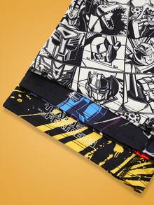 Notgurli Transformers X SHEIN Anime Youth Loose Fit Square Shorts 3-Piece Set - Multicolor - View 4
