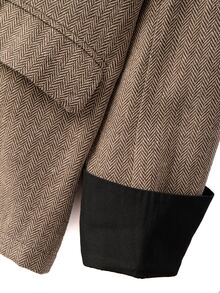 GlowEve CURVE Plus Size Women's Best-Selling Elegant Contrast Color Lapel Herringbone Blazer, Slimming Minimalist Fit With Metal Button Design, Suitable For Daily Versatile Commuting, Dating, Gathering, Slimming Single Wear Or Layering Outerwear - Multicolor - View 5