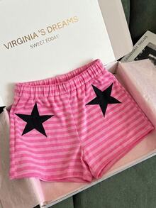 Franclia Women's Simple Versatile Casual Vacation Shorts - Hot Pink - View 3
