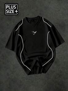 Sport MetroGents Men's Plus Size Colorblock Trim Sports T-Shirt - Black - View 3