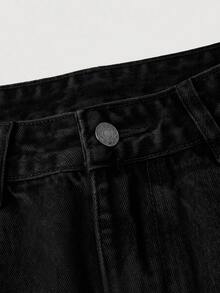 Sweetra Embroidered Casual Women's Jeans - Black - View 5