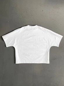 StoneGrade OEM 數位印花寬鬆版型短版蝙蝠袖 T-shirt (高品質) - 白色 - 查看 3