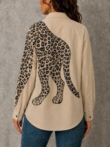Glimmora Selamara Women's New Best-Selling Leopard-Print Casual And Versatile Collared Shirt - Multicolor - View 2