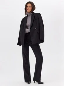 KÆRIA Hus CELANA PANJANG SLIM LEG DENGAN BELAHAN SAMPING - Hitam - View 4