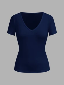 SHEIN EZwear 3件組女款休閒百搭素色短袖T恤 - 彩色 - 查看 4