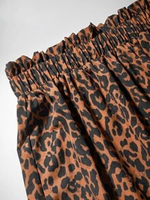 LUMIGAL Fall Clothes FOR WomenLady's Elegant Leopard Print Autumn Two Pieces Set - Brown - View 5