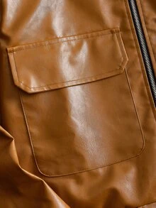 ROMWE MEN Street Life Men's Autumn Casual Vintage Commuter Jacket - Brown - View 4