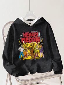 SCOOBY-DOO X SHEIN Women's Cartoon Print Hooded Sweatshirt - White - View 1
