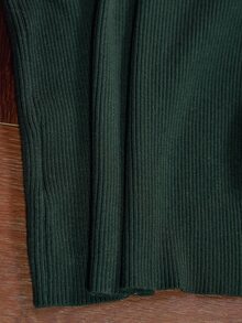 MOTF PREMIUM HEAVY HAND-EMBELLISHED RHINESTONE FITTED BASE LAYER KNIT SWEATER - Green - View 8