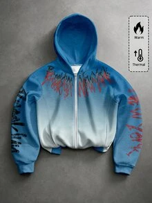 ROMWE MEN Street Life Men's Gradient Print Hoodie - Multicolor - View 1