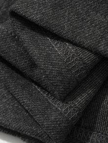 Dazy Plus Fun & Quirky Commuter Office Wear Ruched Design Straight Casual Mid-Length Skirt - Grey - View 3