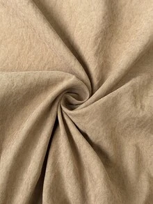 Weeklong Gaun Pendek Lengan Panjang Bahan Suede Imitasi dengan Pinggang Ramping Ukuran Plus untuk Musim Gugur - Coklat - View 7