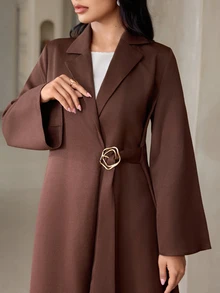 Veilorie Women's Elegant Commute Abaya - Brown - View 4