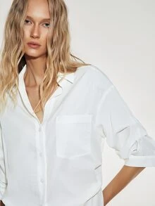 ATUI Studio Lazy Loose French Niche Shirt Minimalist Versatile Vintage Hong Kong Style Blouse Women Spring Autumn Korean Version Long Sleeve Top - White - View 2