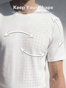 TekDrob 4-Way Stretch And Soft Touch Slim T-Shirt With Crew Neck, Short Sleeves And Keep Warm Effect - White - View 5