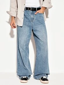 Colvenic Men's Street Style Casual Blue Jeans - Light Wash - View 7