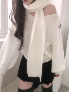 DAZY Women's V-Neck Long Sleeve Solid Color Autumn/Winter Sweater - Apricot - View 4