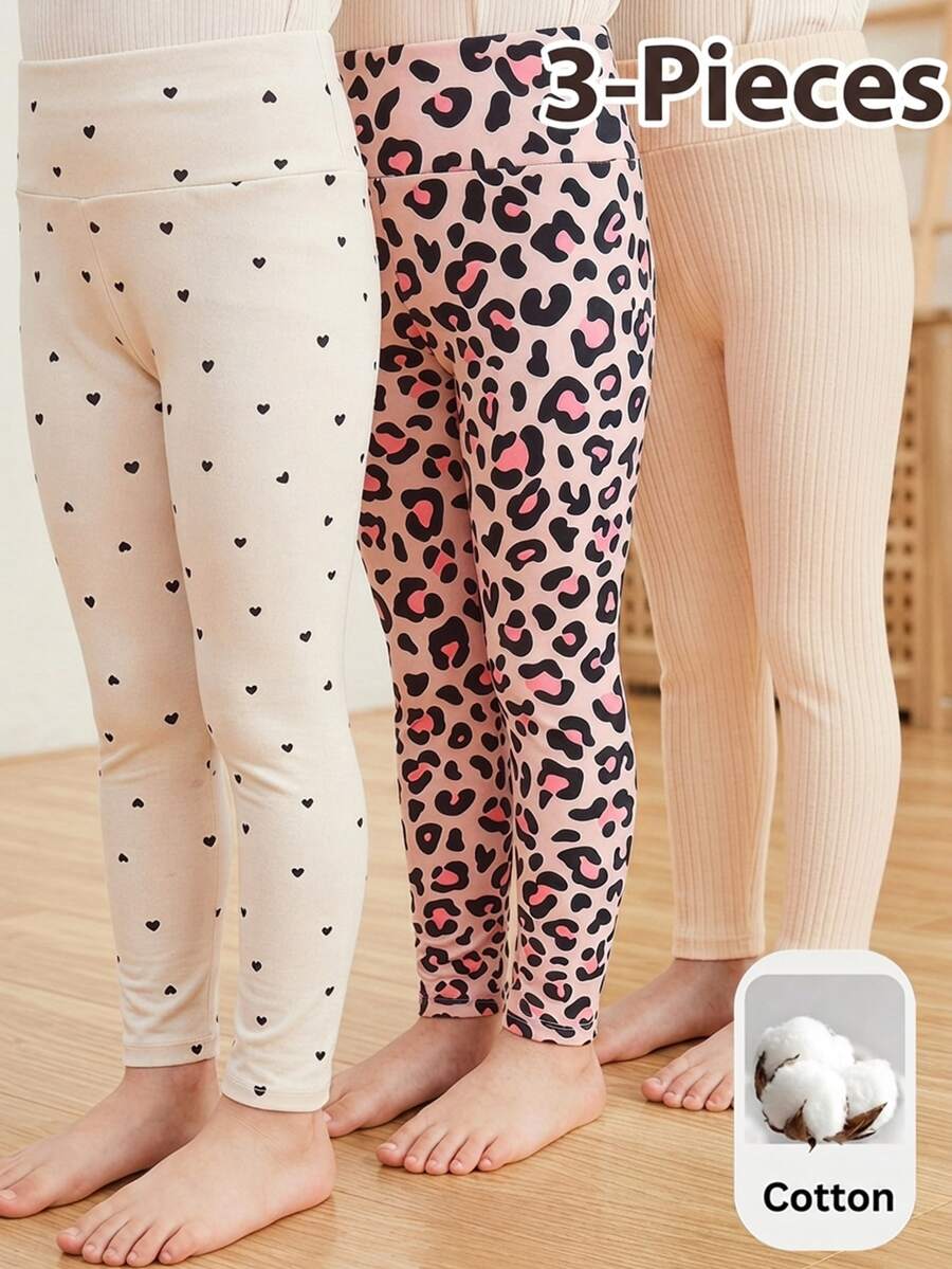 SHEIN 女童 3 件組緊身褲套裝,買 1 送 3,百搭休閒緊身褲,貼身剪裁,3 件組,全方位休閒多功能緊身褲。室內、戶外、運動、學校、日常休閒穿著。 - 杏色 - 查看 1