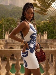 CAJUNI Chic Vacation Golden Flower Embroidery Mini Dress - Multicolor - View 6