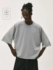 Baseblock Men's Streetwear Comfortable Cotton Short Sleeve T-Shirt - Grey - View 1