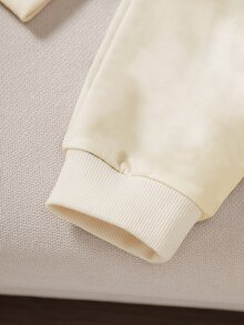 2件組嬰兒男寶寶條紋長袖上衣＋圖案純色長褲家庭套裝 - 棕色 - 查看 6