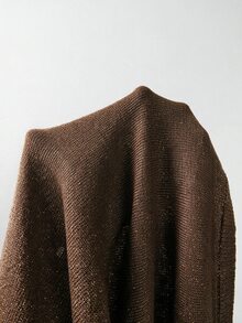 SHEIN 2026新款女款閃耀金針織背心上衣－圓領、羅紋袖口細節、短版剪裁，完美融合90年代復古魅力與極簡時尚，適合早午餐約會、夜晚出遊及春夏日常穿搭 - 咖啡棕 - 查看 8
