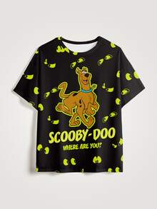 SCOOBY-DOO X SHEIN 大尺碼女款卡通印花休閒日常短袖T恤 - 白色 - 查看 7