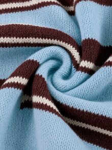 EMERY ROSE Lazy V-Neck Colorblock Striped Casual Versatile Knit Sweater Top - Multicolor - View 7