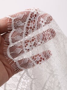 Dazy Plus Lace Patchwork Spaghetti Strap Cold Shoulder Short Dress Sexy Elegant Outfit Nightgown - White - View 7