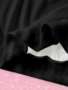 THE POWERPUFF GIRLS X SHEIN كنزة رياضية كاجوال يومية للنساء بمقاسات كبيرة، بياقة طاقم وطباعة حروف كرتونية، للخريف - أبيض - مشاهدة 8