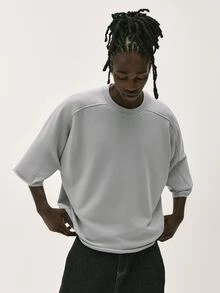 Baseblock Men's Streetwear Comfortable Cotton Short Sleeve T-Shirt - Grey - View 5