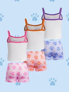 SHEIN | PAW Patrol Young Girl Cartoon Print Camisole Style Underwear Set - White - View 2