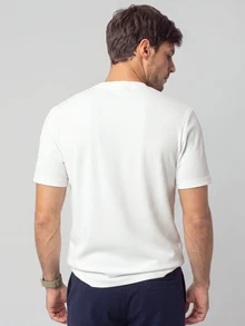 TekDrob 4-Way Stretch And Soft Touch Slim T-Shirt With Crew Neck, Short Sleeves And Keep Warm Effect - White - View 2