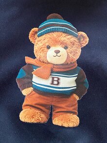 PrepCrw Young Boy Colorblock Bear Print Back Zipper Hooded Jacket - Multicolor - View 4