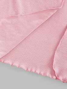 SHEIN 少女春/夏粉色針織長袖防曬短版開襟披肩外套，花卉印花細肩帶收腰中長洋裝，度假街頭風兩件套 - 粉色 - 查看 11