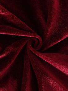 SHEIN Newborn Baby Girls Velvet Tutu Dress Sweet Elegant Burgundy Dress Big Bow Ruffle Solid Long Sleeve Thick Christmas Fall Winter Ballet Fuzzy Plush - Burgundy - View 8
