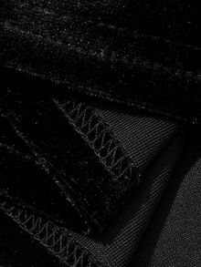 Dazy Plus Contrast Lace Elegant Party Dress Velvet Black Long Spring Autumn Dress - Black - View 3
