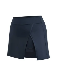 SHEIN Cheerettes Women's Plus Size Solid Color Split Hem Sports Skort - Blue - View 8