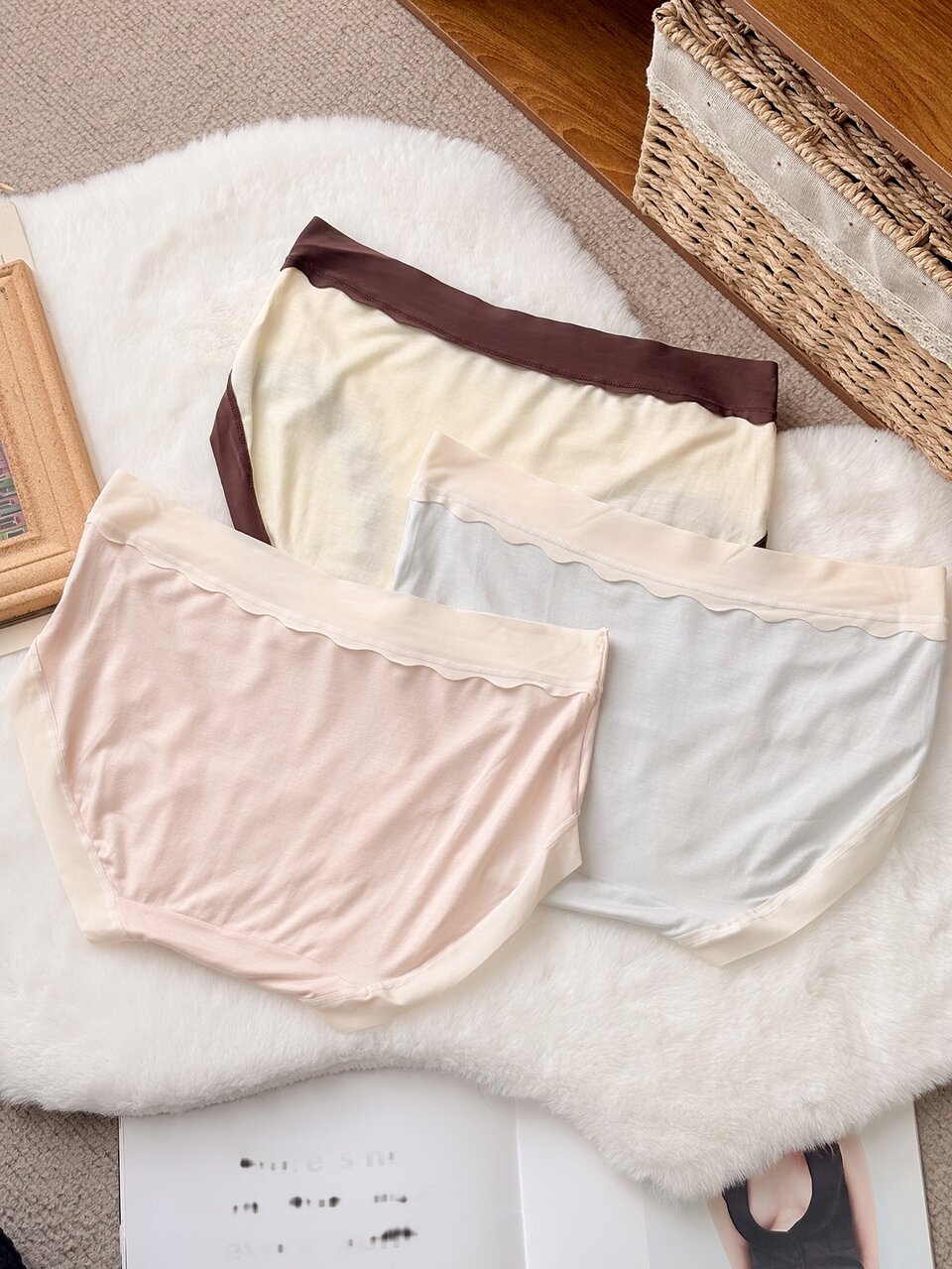 3pcs/Set Color Block Seamless Slim Fit Short Women's Triangle Panties