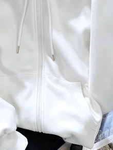 Resyla Autumn/Winter Casual Versatile Solid Color Zip-Up Sweatshirt - Multicolor - View 3