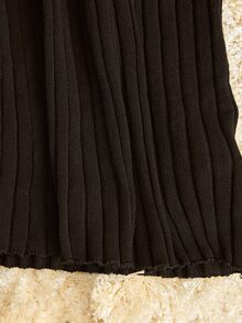 MOTF PREMIUM SEXY CONTRAST MESH SLIM FIT LONG SLEEVE SWEATER - Black - View 8
